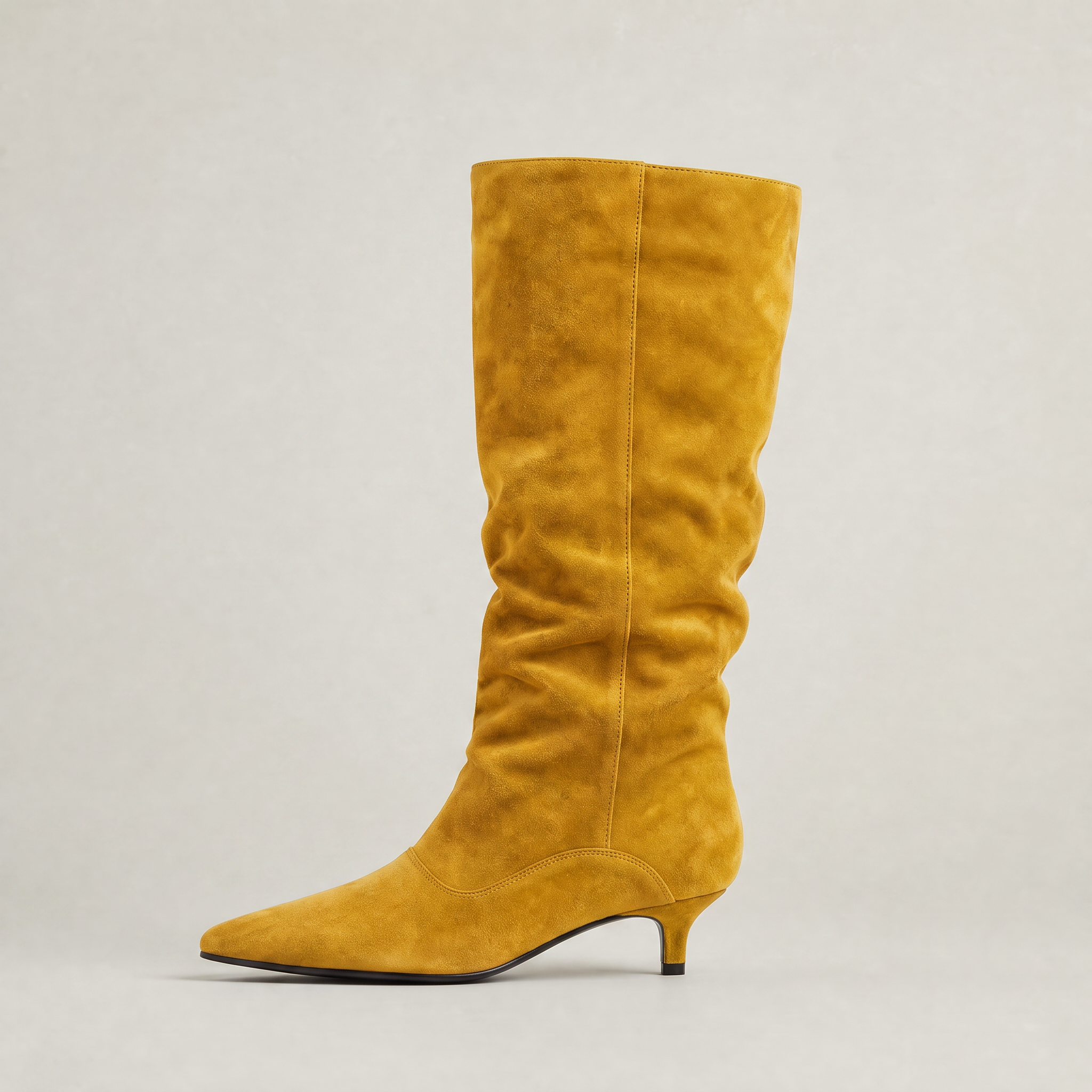 Women’s Suede Knee-High Slouch Boots - Pull-On Style