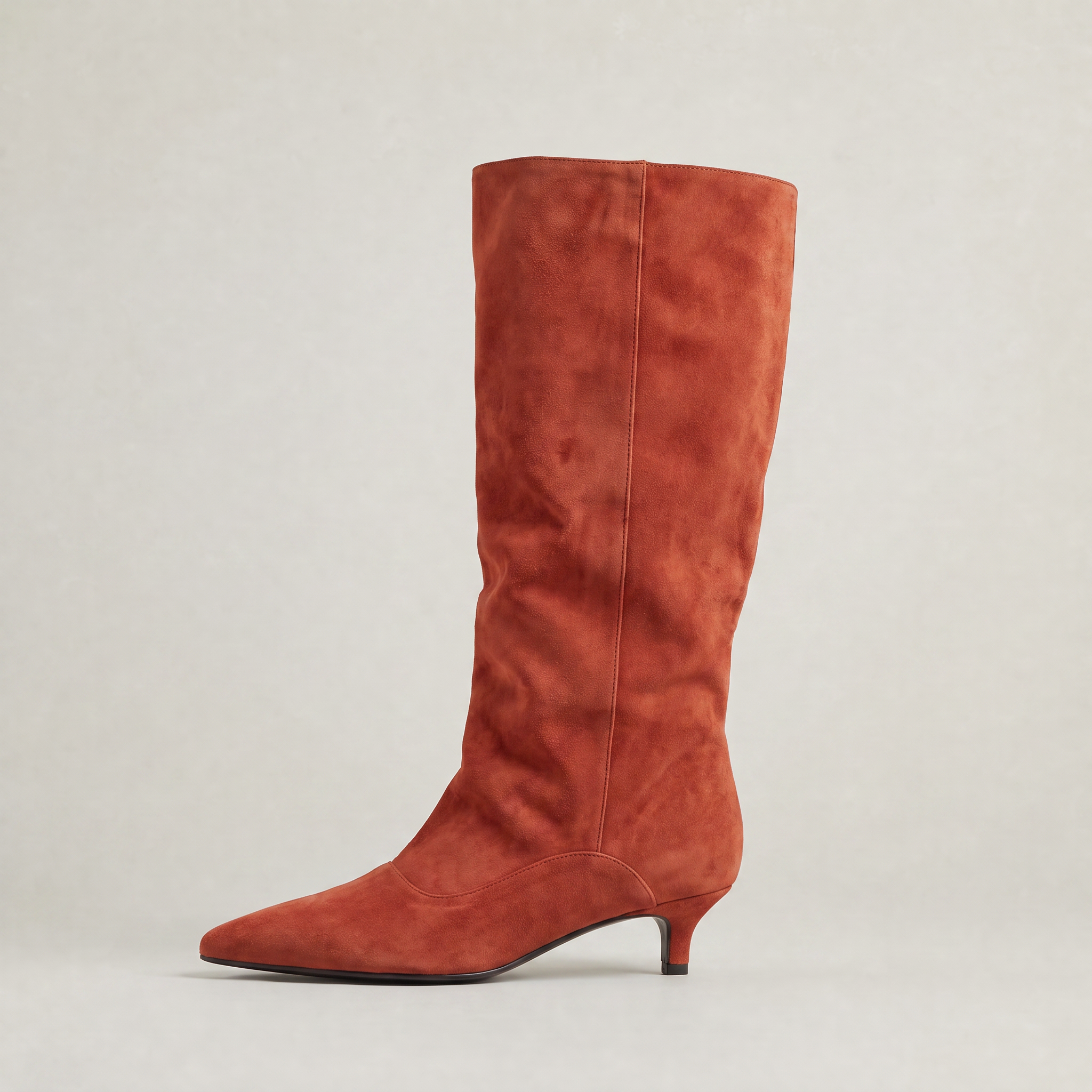 Women’s Suede Knee-High Slouch Boots - Pull-On Style