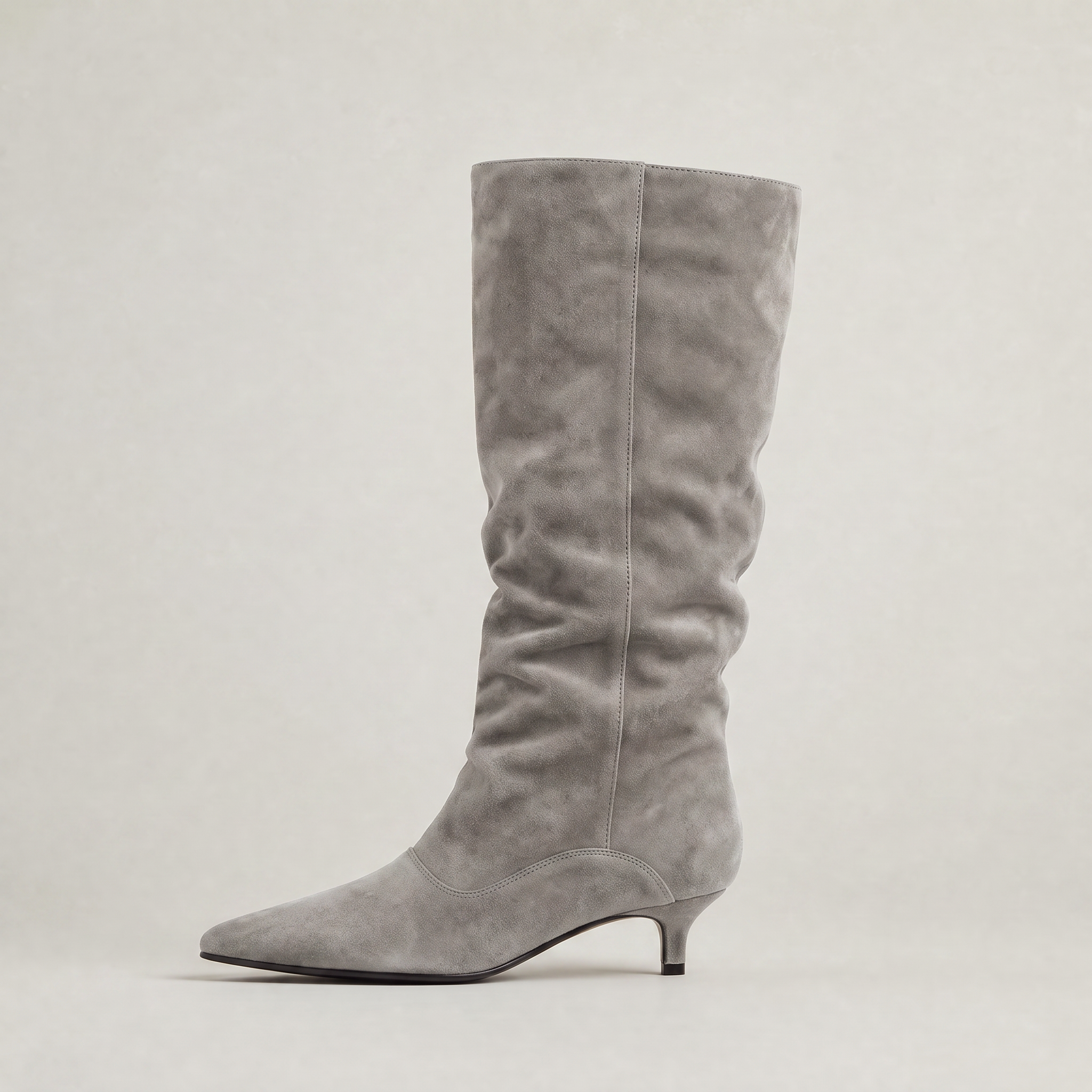Women’s Suede Knee-High Slouch Boots - Pull-On Style