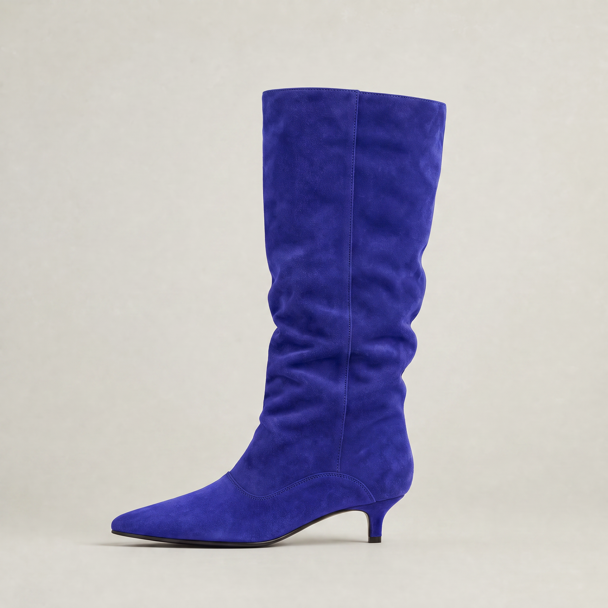 Women’s Suede Knee-High Slouch Boots - Pull-On Style