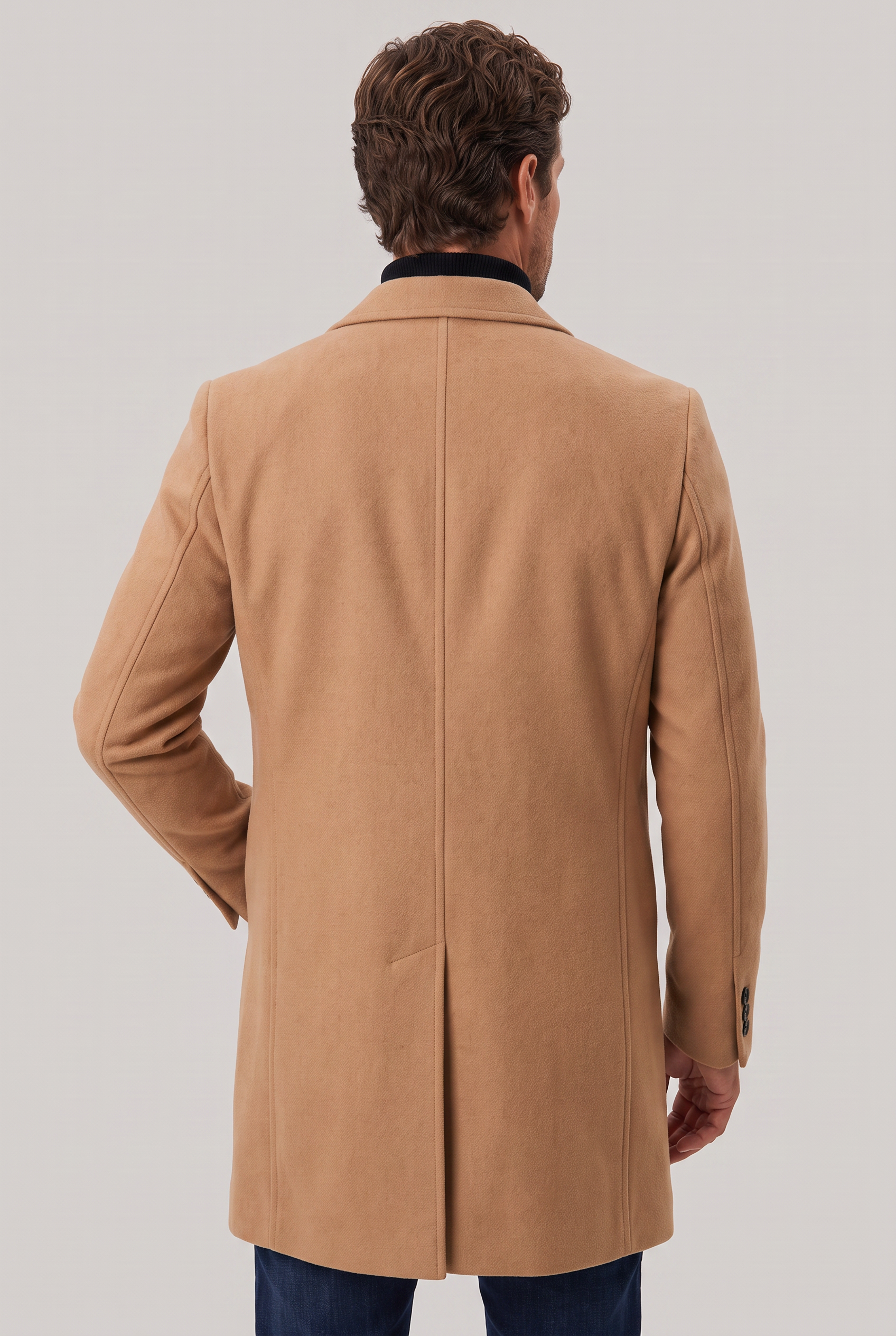 Men’s Mid-Length Tailored Single-Breasted Overcoat