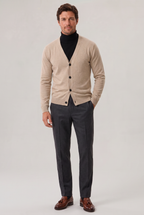 Men’s V-Neck Button-Front Cardigan - Knit Jumper