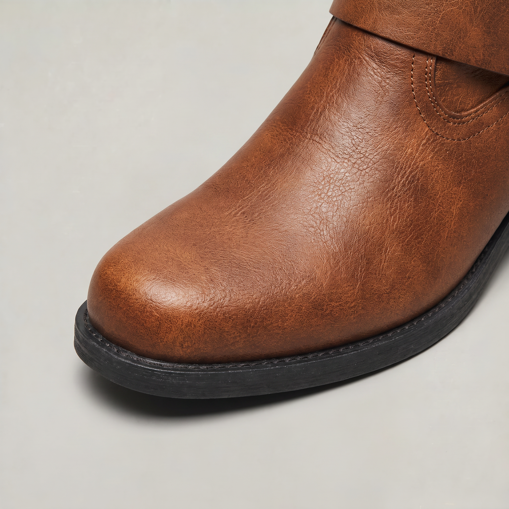 Men’s Leather Side-Zip Harness Ankle Boots