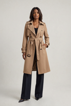 Women's Double-Breasted Belted Longline Trench Coat
