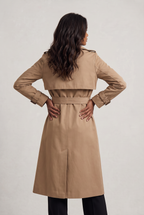 Women's Double-Breasted Belted Longline Trench Coat