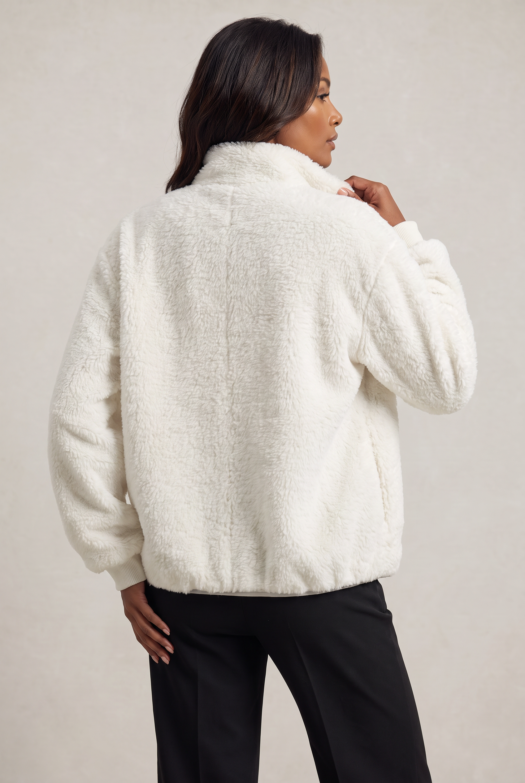 Women's Teddy Fleece Jacket – Zip-Up Borg Coat