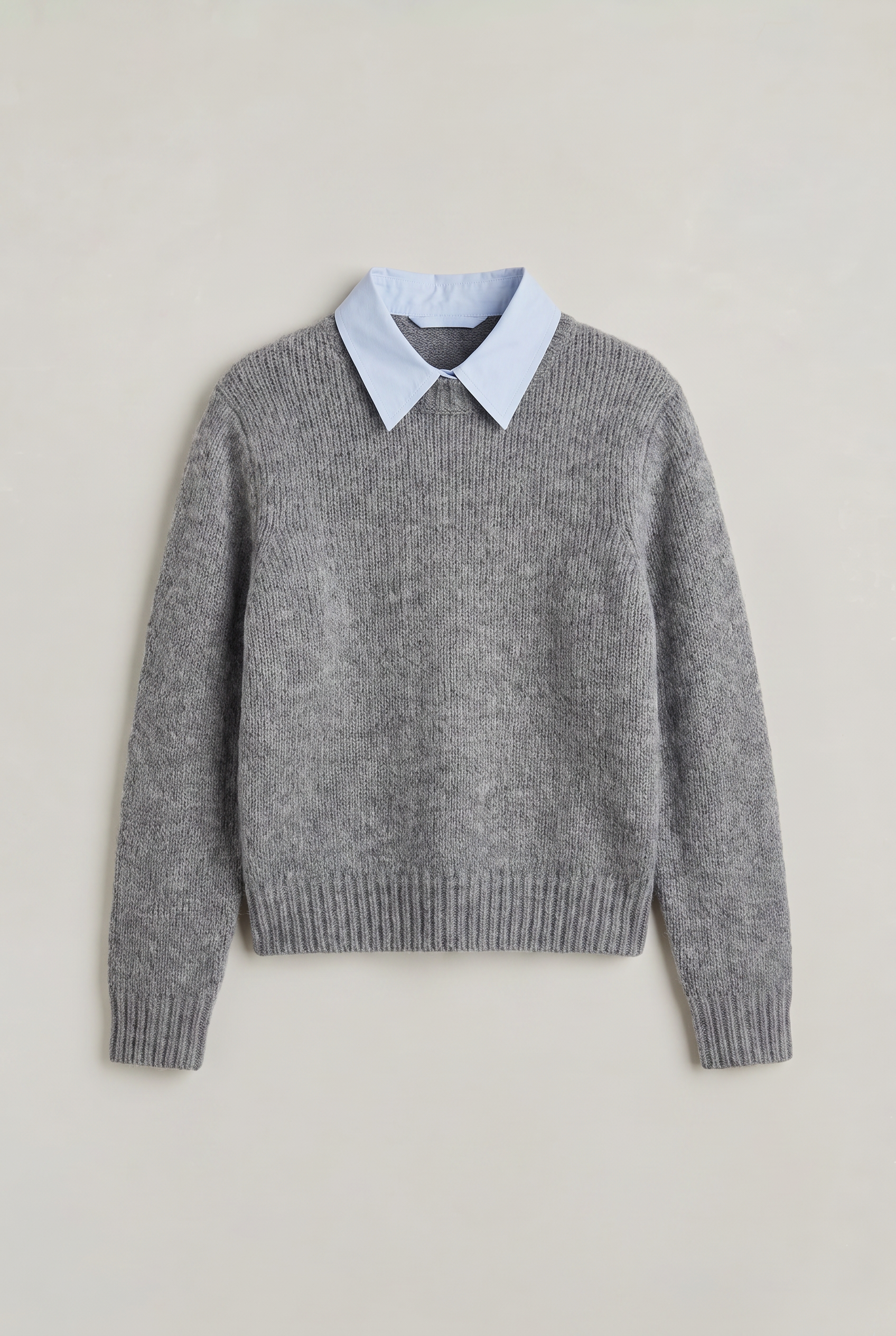Women's 2-in-1 Collared Jumper – Knitted Shirt Layer Sweater