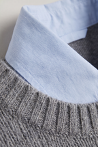 Women's 2-in-1 Collared Jumper – Knitted Shirt Layer Sweater