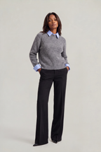 Women's 2-in-1 Collared Jumper – Knitted Shirt Layer Sweater