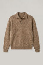 Men's Knitted Polo Jumper – Collared Long Sleeve Sweater