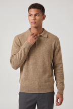Men's Knitted Polo Jumper – Collared Long Sleeve Sweater