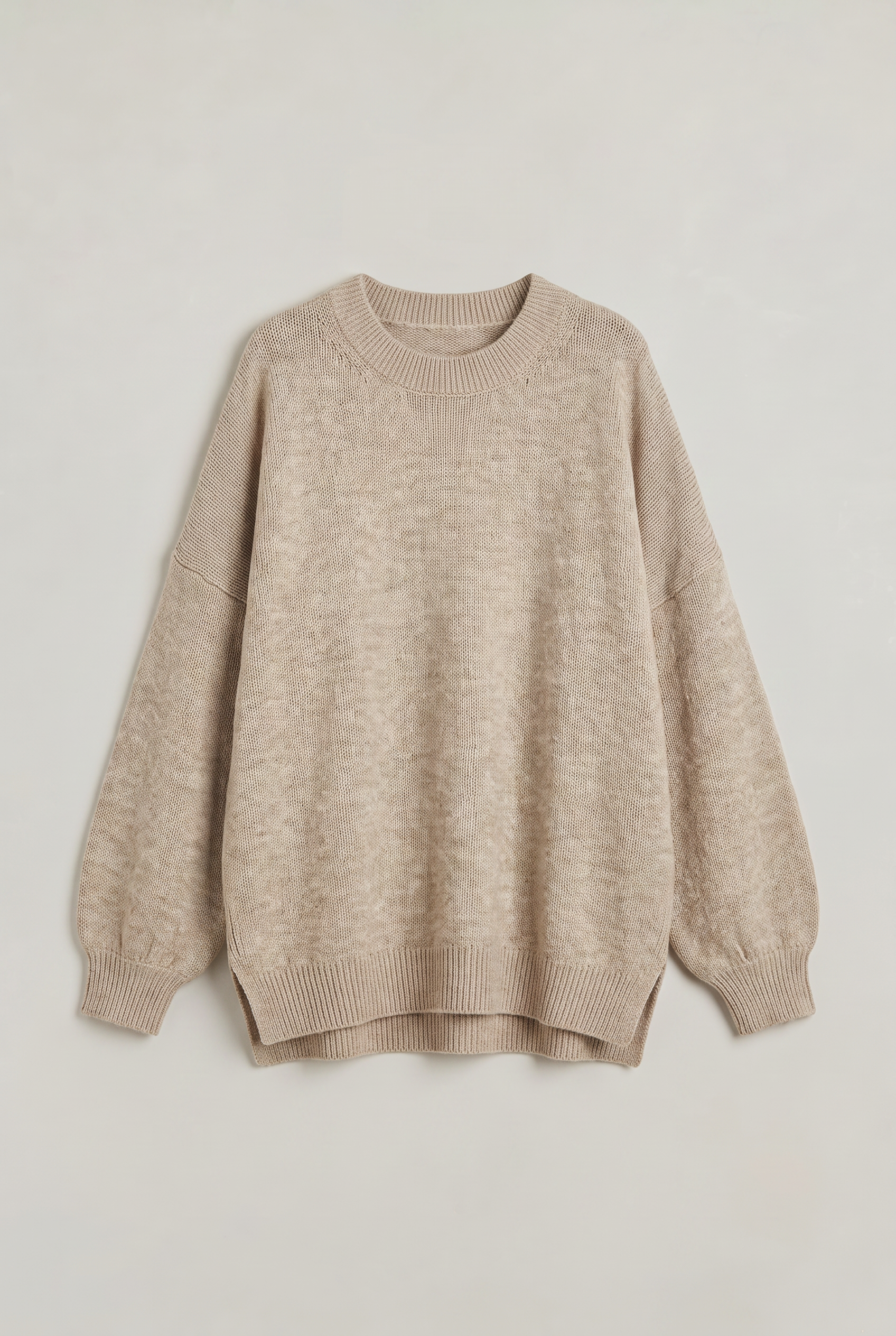 Women's Oversized Knitted Jumper – Crew Neck Drop Shoulder Sweater