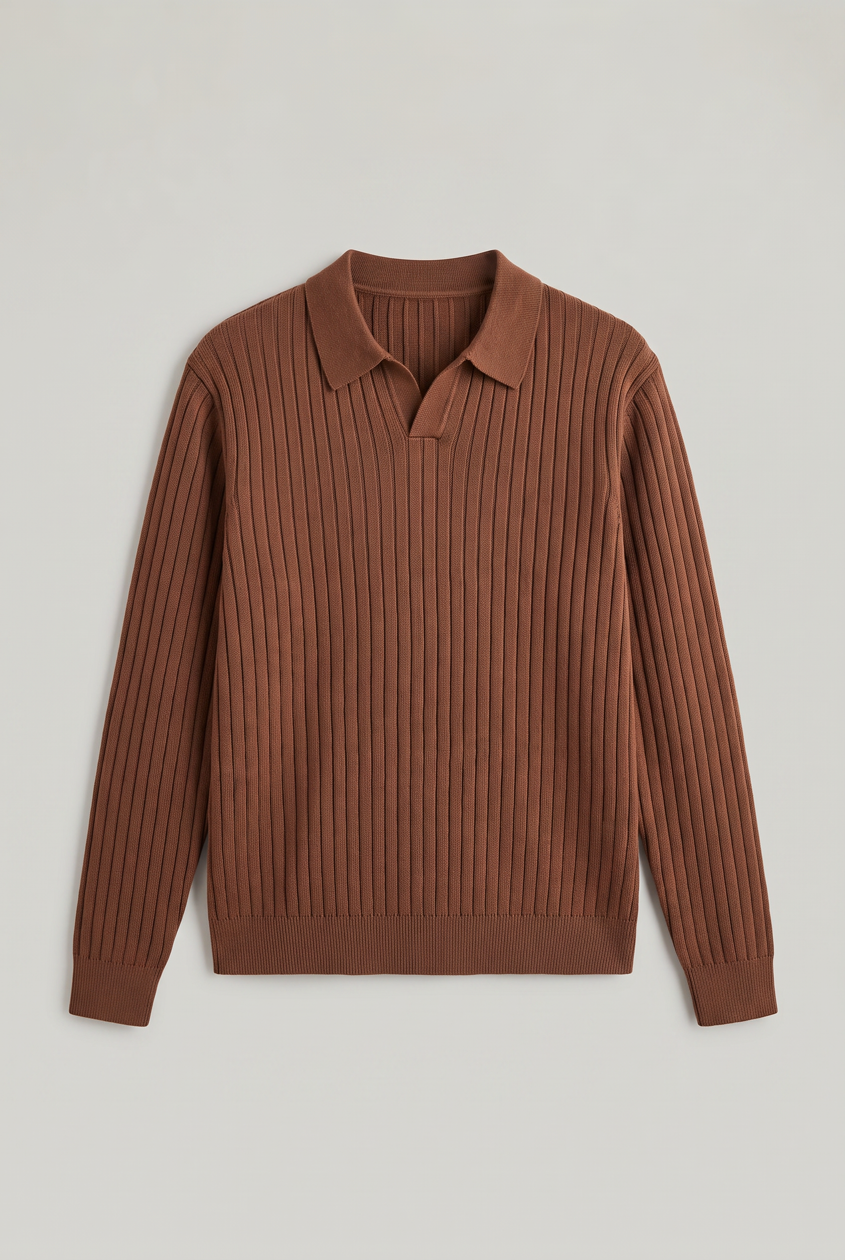 Men’s Cotton Ribbed Long Sleeve Polo