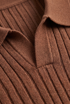 Men’s Cotton Ribbed Long Sleeve Polo