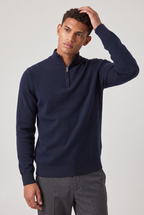 Men's Zip Up Funnel Neck Jumper