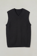 Men's Sweater Vest - Ribbed Knit V Neck Sleeveless