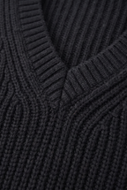 Men's Sweater Vest - Ribbed Knit V Neck Sleeveless