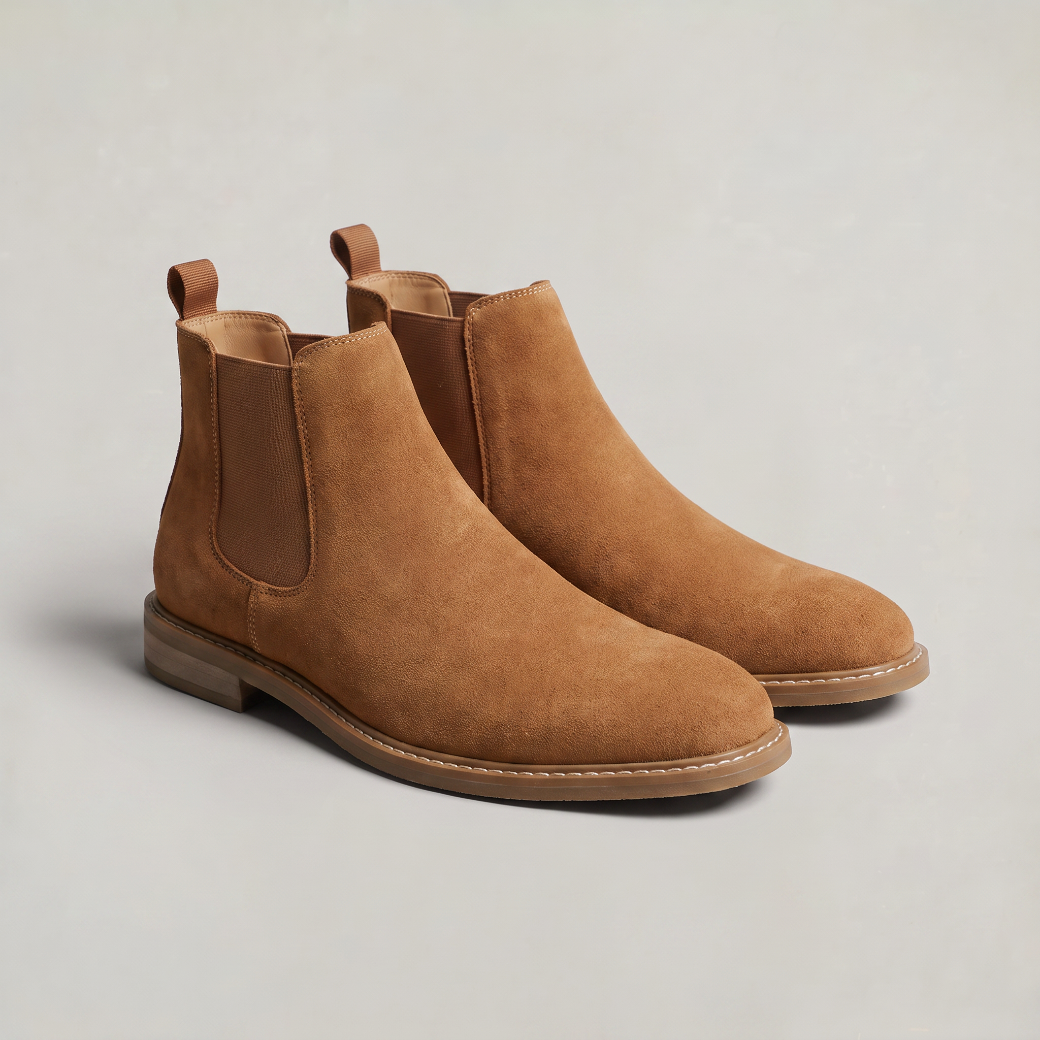 Men's Suede Look Chelsea Boots - Slip On Ankle Boots