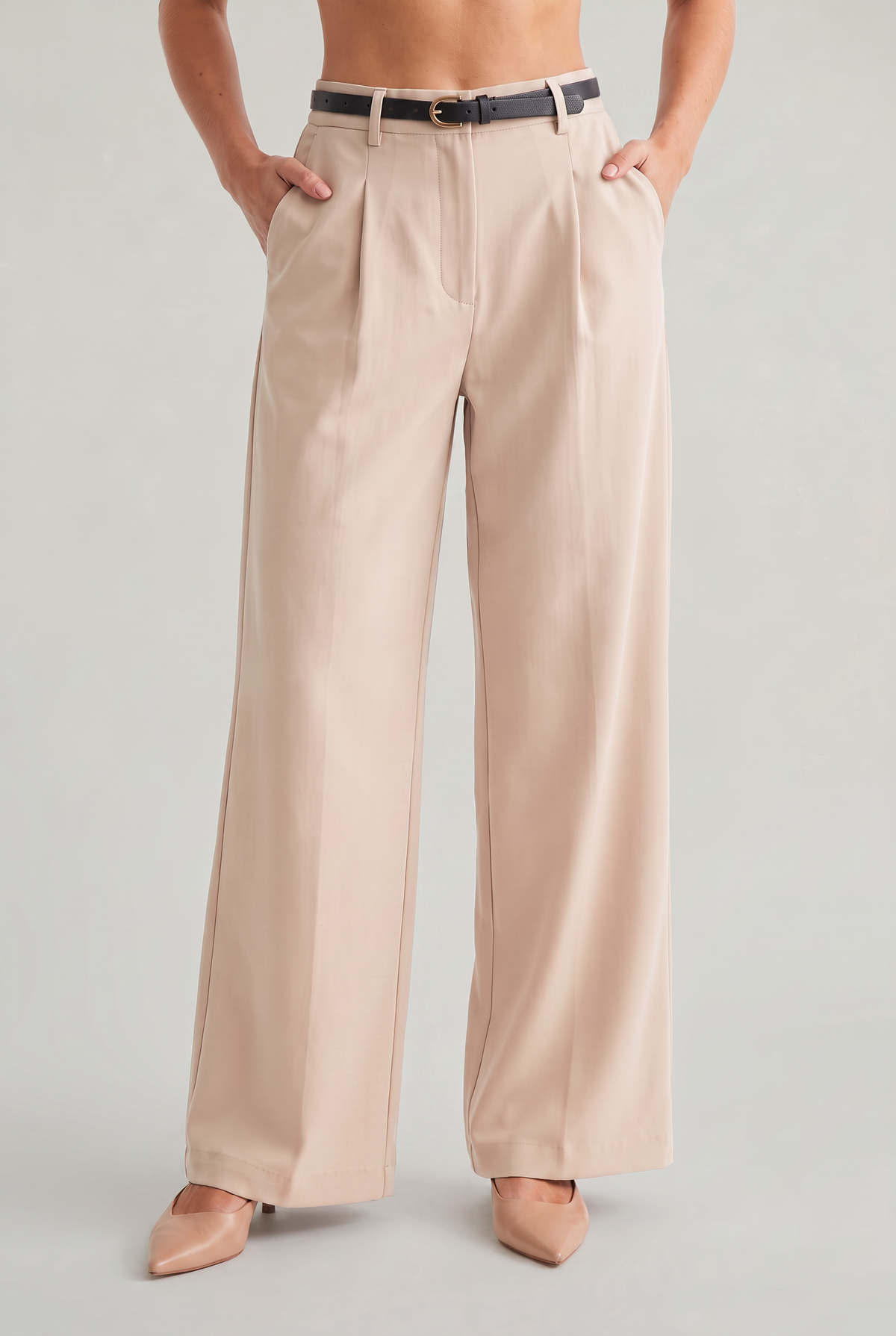 Women’s High Waisted Tailored Trousers Straight Wide Leg