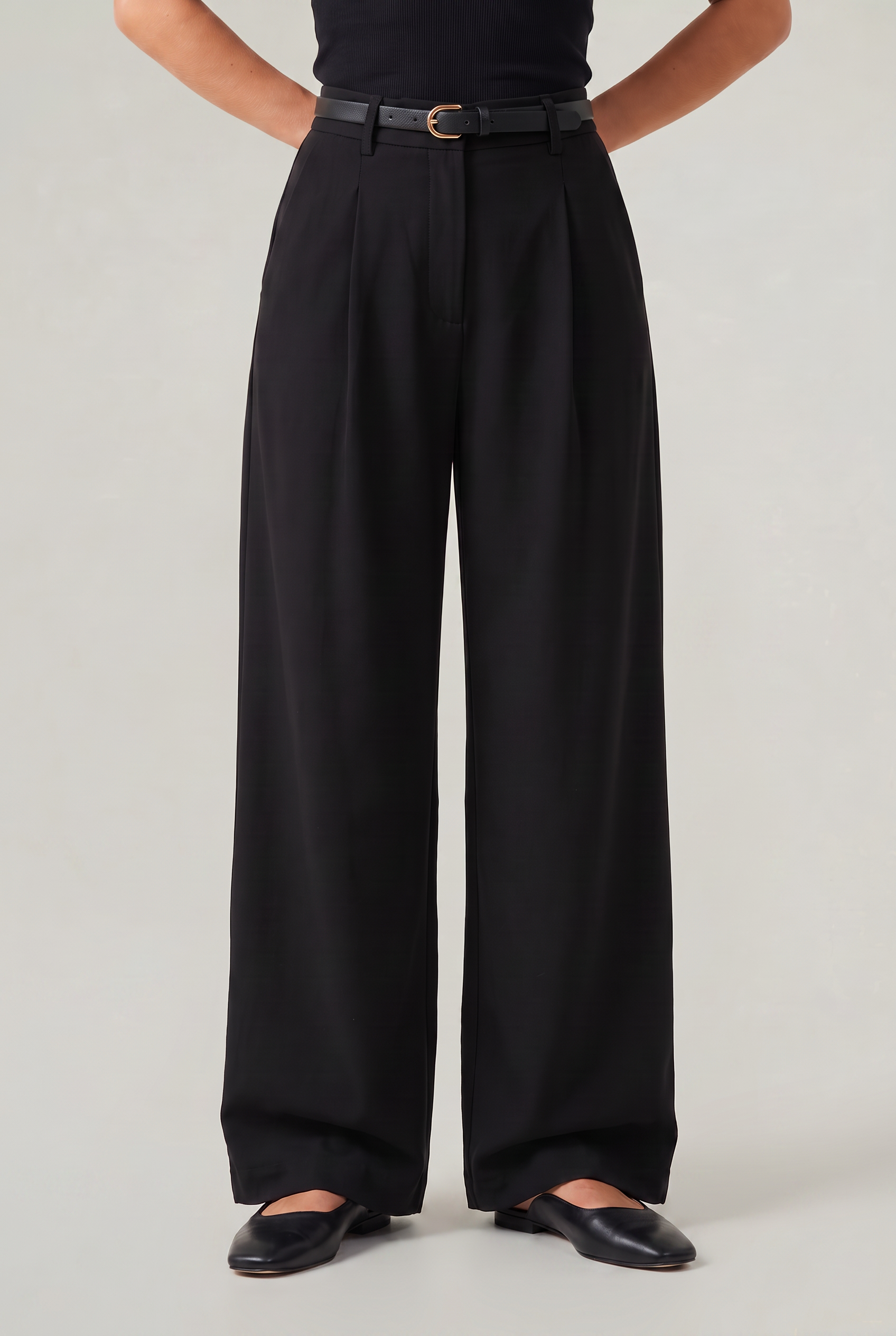 Women’s High Waisted Tailored Trousers Straight Wide Leg