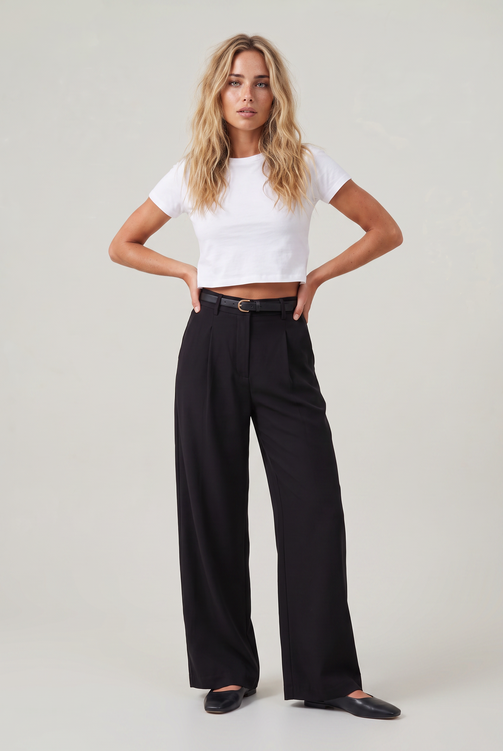 Women’s High Waisted Tailored Trousers Straight Wide Leg