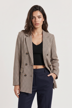 Women’s Checkered Double Breasted Blazer