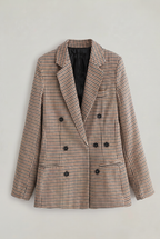 Women’s Checkered Double Breasted Blazer