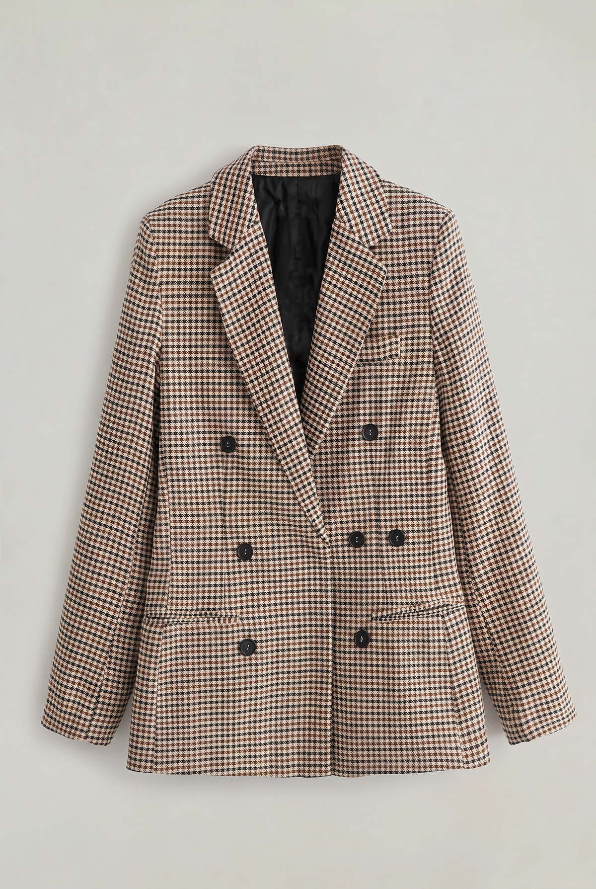 Women’s Checkered Double Breasted Blazer