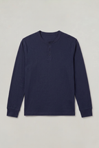 Men’s Long Sleeve Henley Shirt - Button Neck Regular Fit