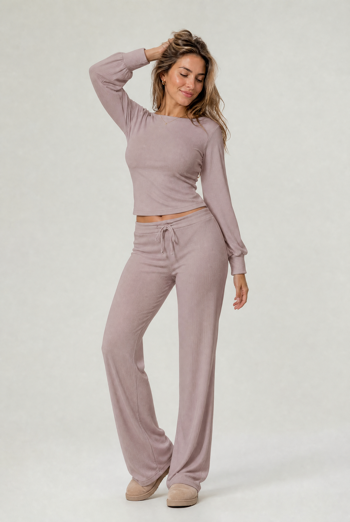 Women's Lounge Set - Ribbed Two Piece Co Ord
