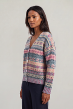 Women's Fair Isle Cardigan - Patterned Knit Button Front