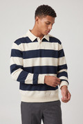 Men’s Rugby Polo - Striped Long Sleeve Shirt