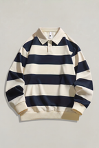 Men’s Rugby Polo - Striped Long Sleeve Shirt