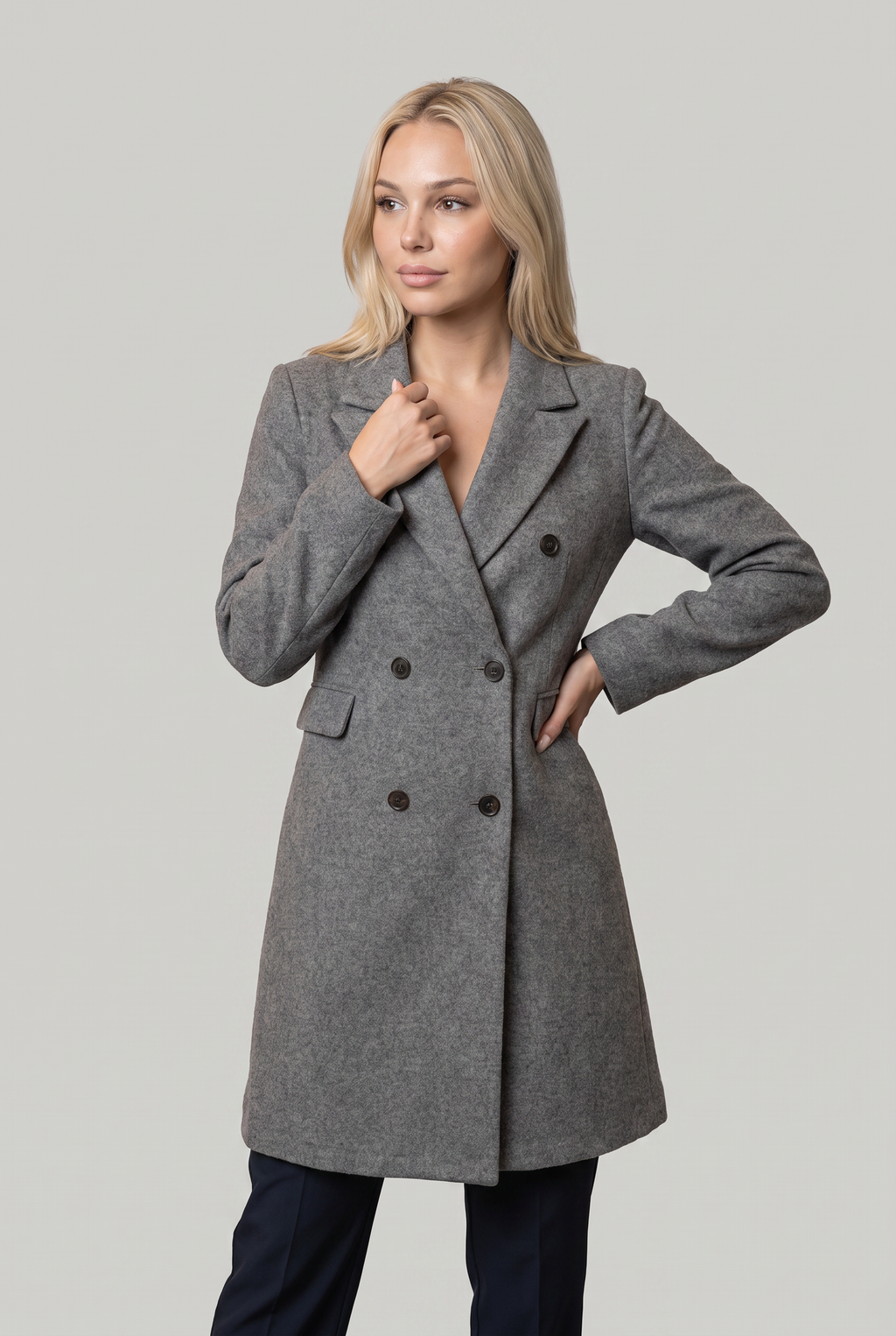 Women’s Double-Breasted Longline Coat