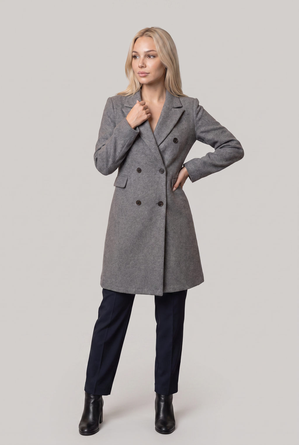 Women’s Double-Breasted Longline Coat