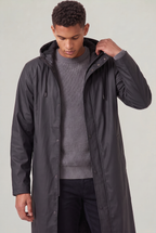 Men's Waterproof Long Hooded Raincoat