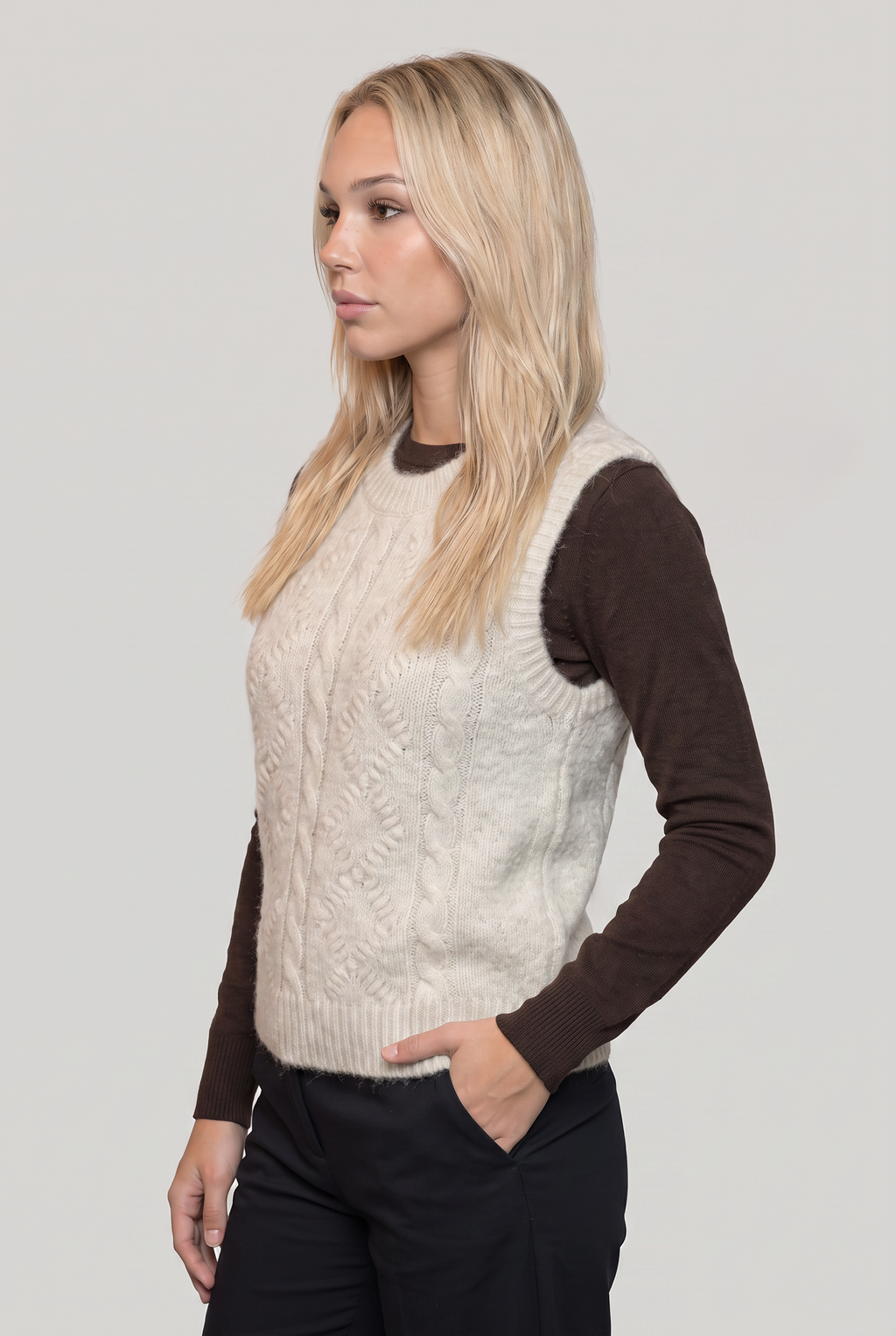 Women's Cable Knit Jumper Vest