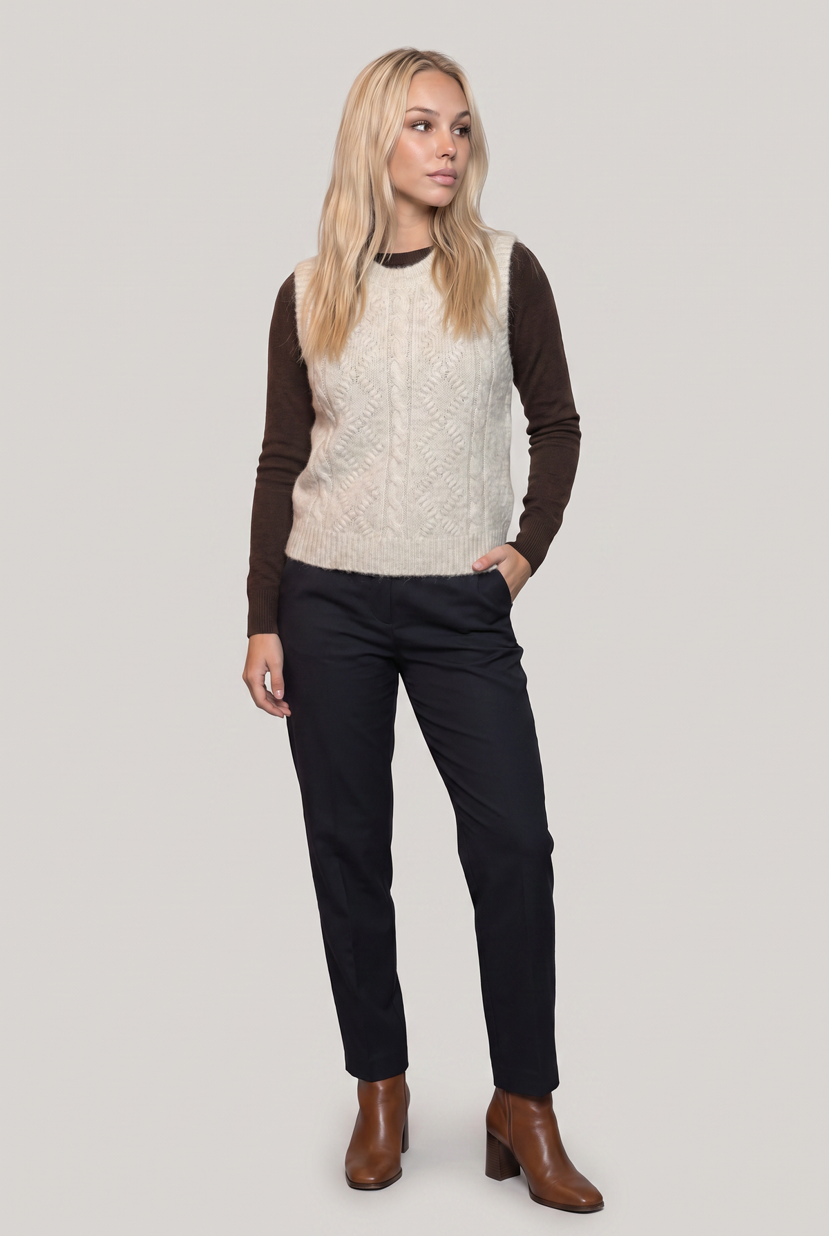 Women's Cable Knit Jumper Vest