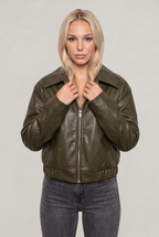 Women's Oversized Collared Bomber Jacket