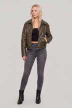 Women's Oversized Collared Bomber Jacket