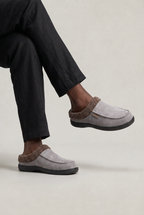 Men's Fleece-Lined Suede Slippers