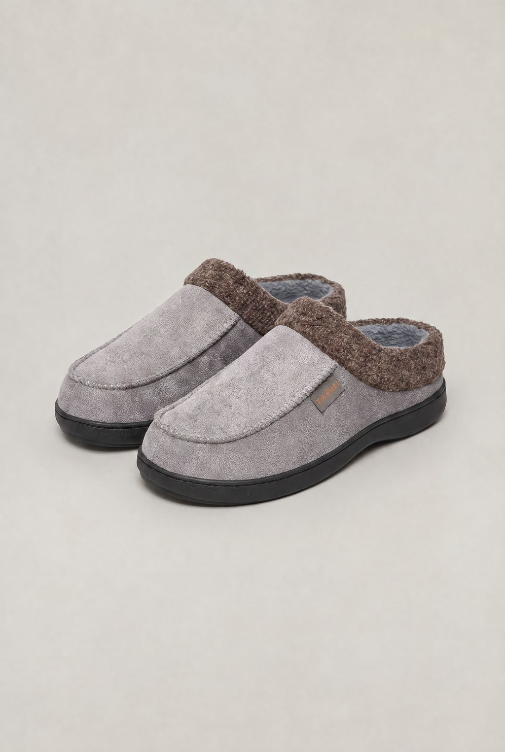 Men's Fleece-Lined Suede Slippers