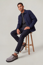 Men's Fleece-Lined Suede Slippers