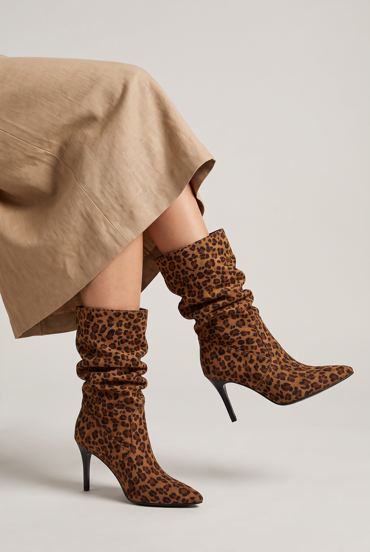 Women’s Leather Slouch Knee High Boots