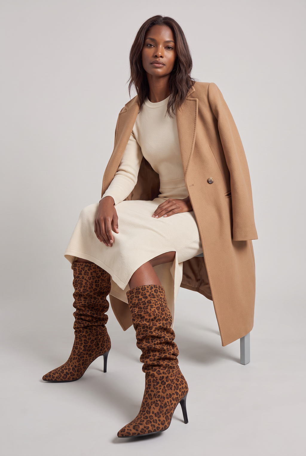 Women’s Leather Slouch Knee High Boots