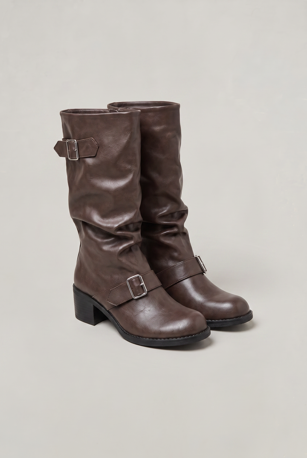 Women’s Buckle Block Heel Boots