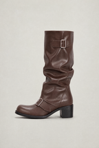 Women’s Buckle Block Heel Boots