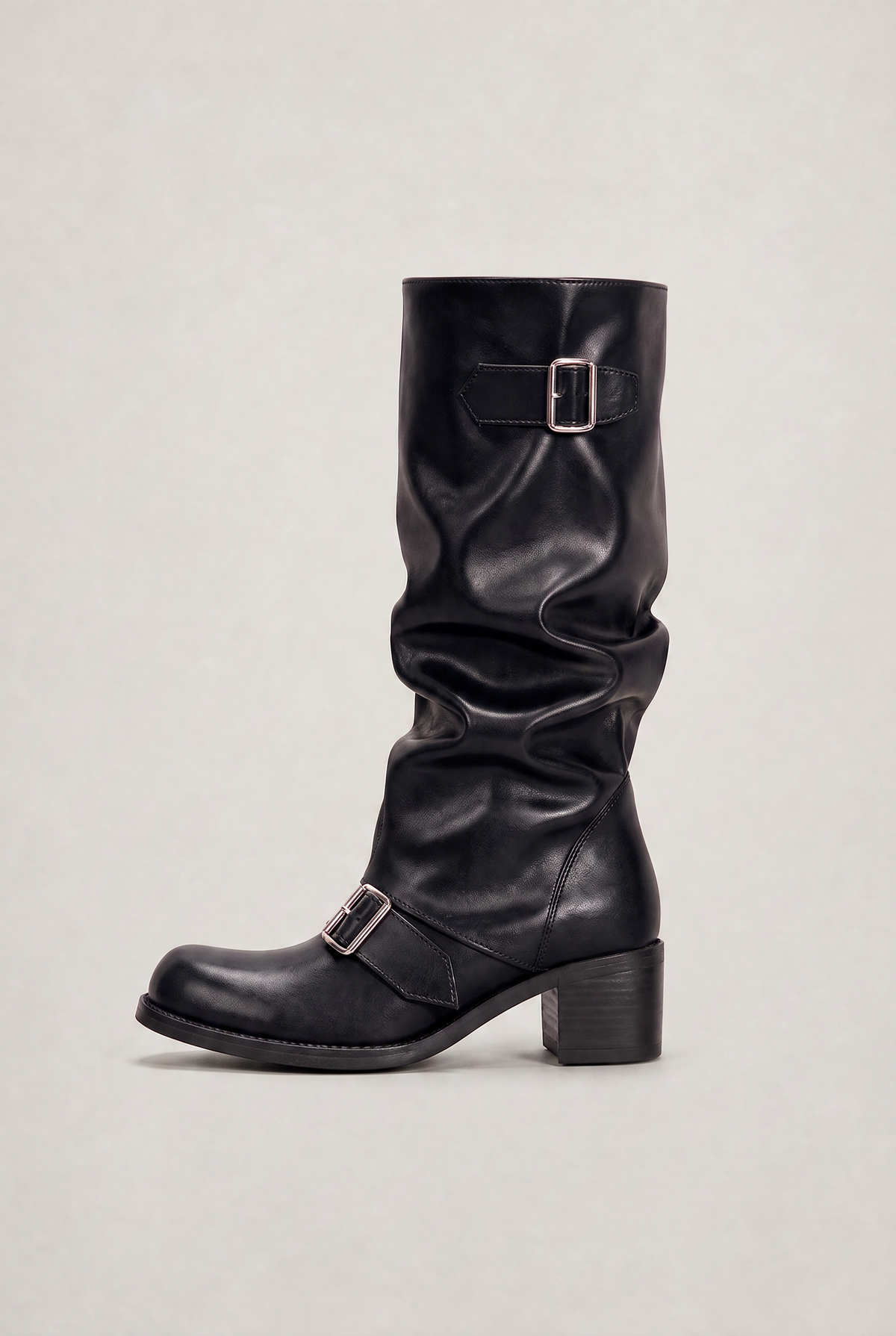 Women’s Buckle Block Heel Boots