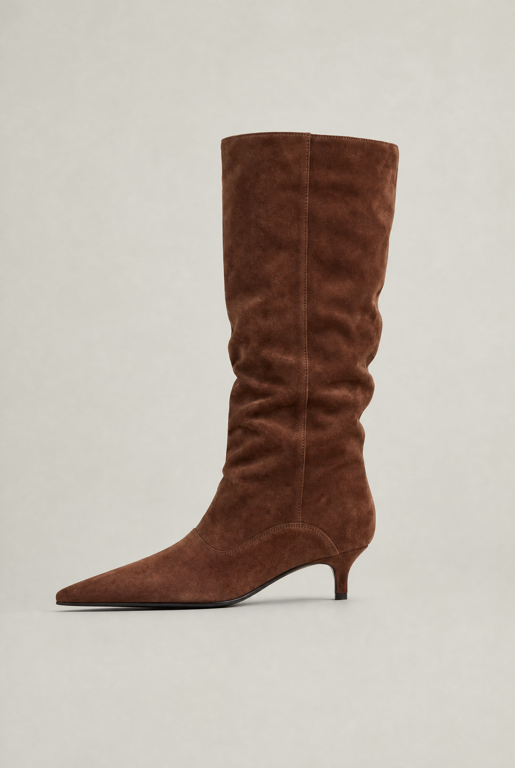 Women’s Suede Knee-High Slouch Boots - Pull-On Style