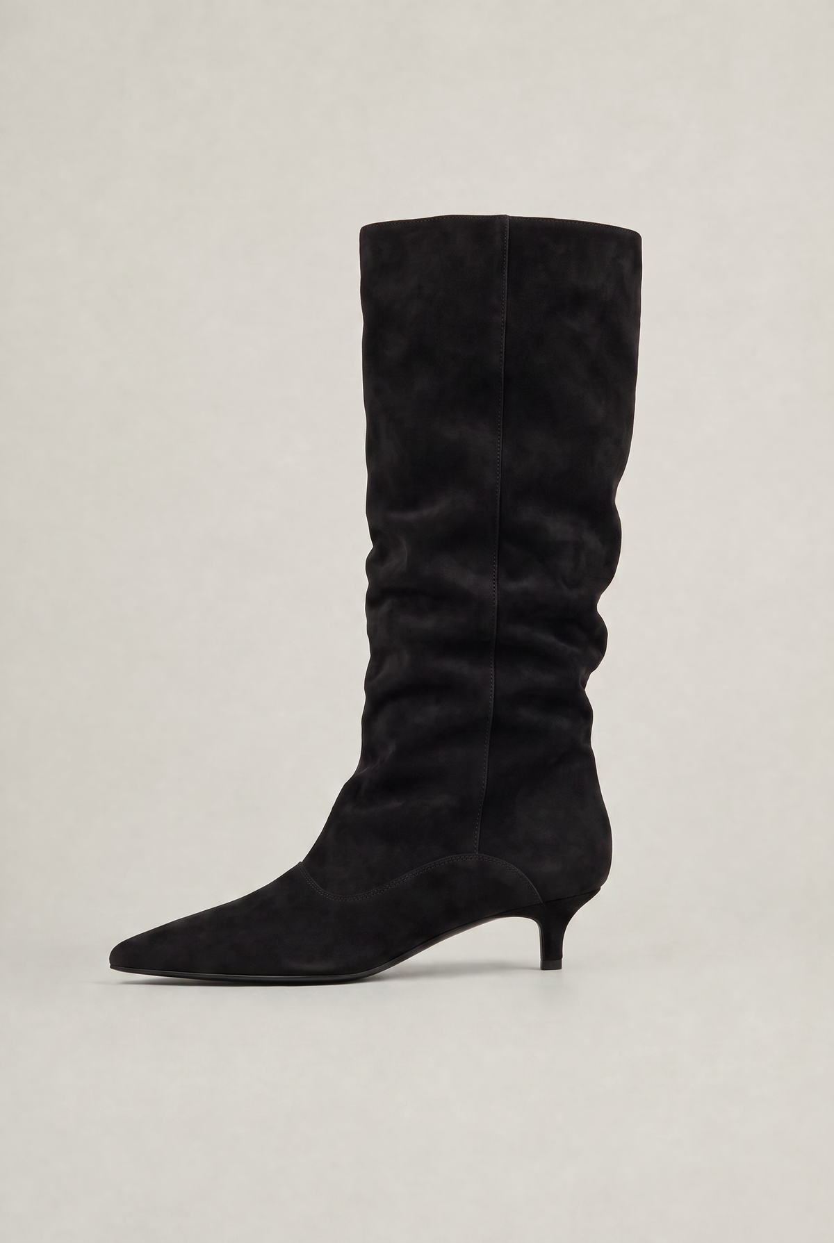 Women’s Suede Knee-High Slouch Boots - Pull-On Style